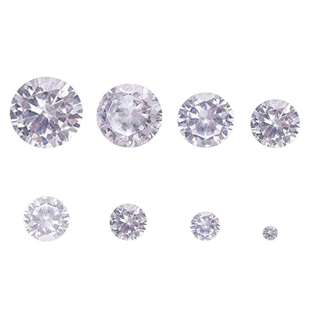 6263 160pcs Tiny Cubic Zirconia Loose CZ Stones Clear Faceted Cabochons
